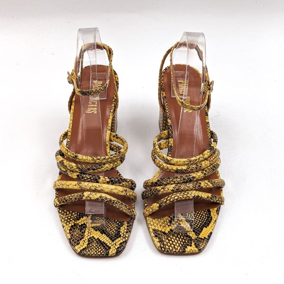 Paris Texas Women Carla Yellow Snake Leather Strappy Sandals size 7.5US 38EUR - Picture 2 of 10